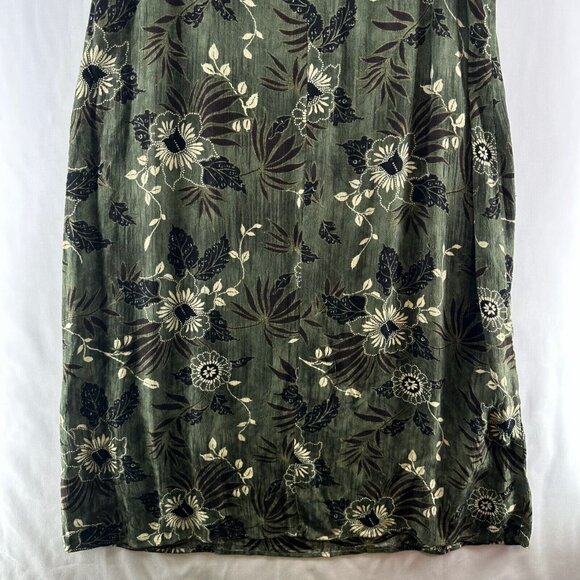 Dressbarn Dress Sz 22W Floral Tank Maxi Lagenlook Sleeveless Rayon Green - Picture 4 of 10